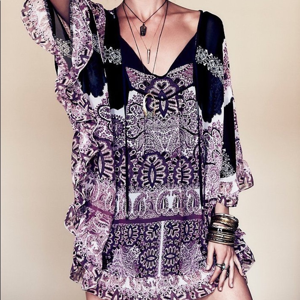 Free people butterfly sleeve mini